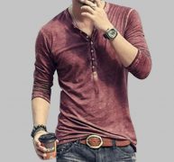 shirt men cotton shirt full sleeve men solid color shirts & tees mandarin collar long