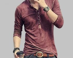 shirt men cotton shirt full sleeve men solid color shirts & tees mandarin collar long