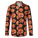 shirt men’s shirt men’s shirts halloween shirts slim fit long sleeve casual long-sleeved lapel print