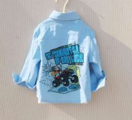 shirts fashion boys shirts autumn long sleeve turn-down collar cartoon clothes letter print white shirt for children teen clothing