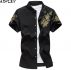 silk cotton men’s shirt 2020 summer fashion printed casual shirt short sleeve slim business men’s size m-7xl