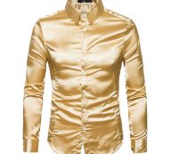 silk satin shirt men 2017 white men shirt long sleeve slim fit male emulation silk casual button down mens dress shirts