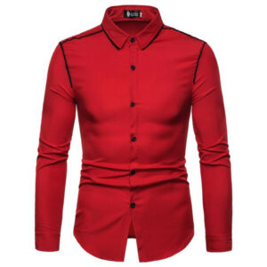 single breasted mens dress shirt men long sleeve blouse solid color men tuxedo shirt mens korean fashion shirts for xxl