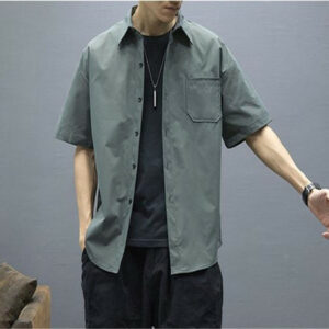 sleeve shirts mens designer shirts mens regular length pure color homme turn down collar long