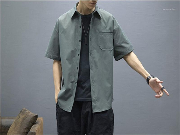 sleeve shirts mens designer shirts mens regular length pure color homme turn down collar long