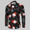 snowflakes santa candy printed men’s shirts camisa casual slim fit men women shirts christmas blouse camisa social masculina