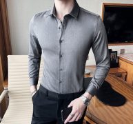 solid long sleeve men dress shirts casual fashion 2020 autumn winter slim fit business formal wear work blouse homme
