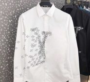 spring autumn new fashion mens designer shirts white black thin long sleeve men work shirt casual imported paris brand clothing fwz241