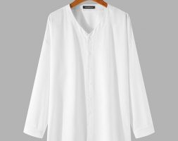 spring men casual shirt solid color v neck long sleeve chic 2021 streetwear blouse breathable button camisa masculina incerun