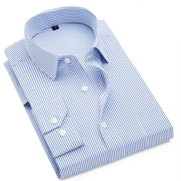 spring men striped shirt work business long sleeve shirts shirt classic striped male social dress shirts purple blue business