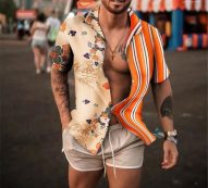 summer men’s shirts ethnic style vintage printing short sleeve loose korean clothes casual dress shirts men camisa masculina1