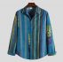 summer men’s shirts ethnic style vintage printing short sleeve loose korean clothes casual linen shirts men camisa masculina
