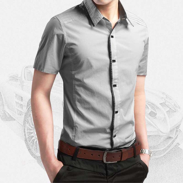 summer new men's shirt men cotton short sleeves dress shirt turn-down collar cardigan men clothes m-4xl