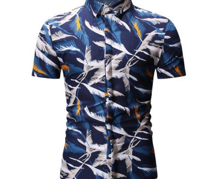 summer shirt mens casual fashion flower color short sleeved shirts male silk cotton shirts plus size m-3xl
