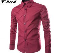 t-bird 2017 new brand dress shirts mens striped shirt cotton slim fit chemise long sleeve shirt men shirts camisa masculina xxxl