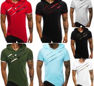 t shirt men t shirt tshirt streetwear stranger things 2019 fashion short sle summer casual patchwork slim short sleeve hooded