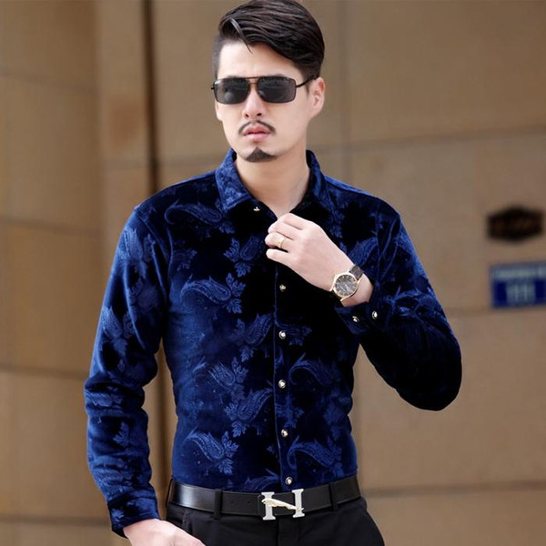 thickening men's shirts british style long-sleeve shirts male slim winter full sleeve casual clothes men's dress shirt