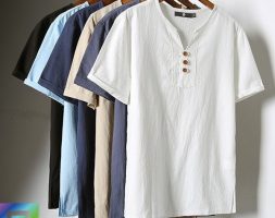 tshirt men summer fashion mens t shirt japanese style linen thin large size men’s short sleeve t-shirt vintage