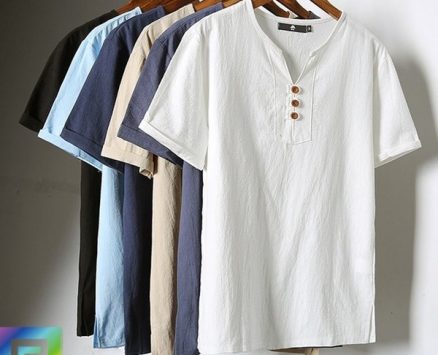 tshirt men summer fashion mens t shirt japanese style linen thin large size men’s short sleeve t-shirt vintage