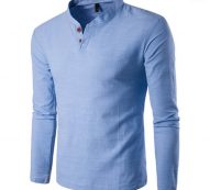 v neck mens designer shirts fashion solid color long sleeve shirts with button mens casual spring