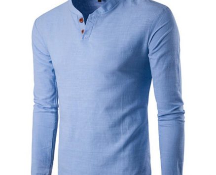 v neck mens designer shirts fashion solid color long sleeve shirts with button mens casual spring