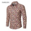 vintage paisley shirt men 2019 brand new autumn long sleeve mens dress shirts chemise homme party club camisa masculina xxxl1