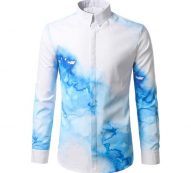 vogue men’s shirt tide new vogue casual shirts buttons turn-down collar slim fit long sleeve shirt blouse chemise homme
