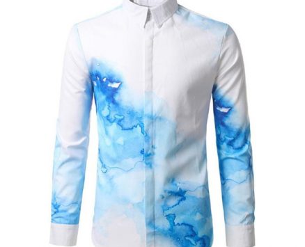 vogue men’s shirt tide new vogue casual shirts buttons turn-down collar slim fit long sleeve shirt blouse chemise homme