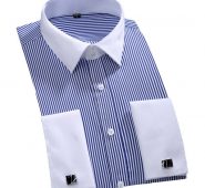 wholesale-2016 new cufflinks men dress shirts fashion wedding french cuff formal business stripe shirts st0025