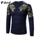 wholesale-t-bird 2017 mens t shirt printing fashion long sleeve cotton t-shirts casual o-neck tshirt men tee homme tees