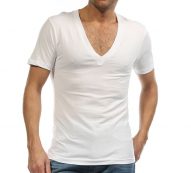 wholesale-undershirt for men dress shirt deep v neck fanila t shirt for camiseta hombre 95% cotton ondergoed white s-xxxl g 2458