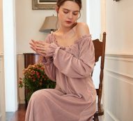 women’s sleepwear winter nightgown night wear sleep simple style trqr