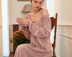 women’s sleepwear winter nightgown night wear sleep simple style trqr