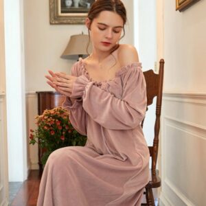 women's sleepwear winter nightgown night wear sleep simple style trqr