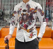 zk01381 fashion men’s shirts 2021 runway european design party style men’s clothing