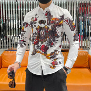 zk01381 fashion men's shirts 2021 runway european design party style men's clothing