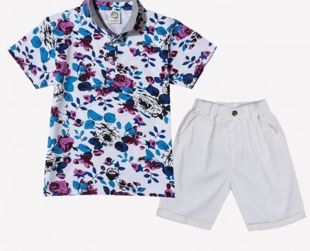 Ericdress Fashionable Print Shirt Knee Length Pants 2-Pcs Boys Suit