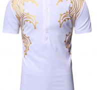 Ericdress African Fashion Dashiki Round Neck Straight Mens Short Sleeve T-shirt