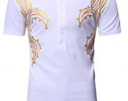 Ericdress African Fashion Dashiki Round Neck Straight Mens Short Sleeve T-shirt