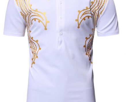 Ericdress African Fashion Dashiki Round Neck Straight Mens Short Sleeve T-shirt