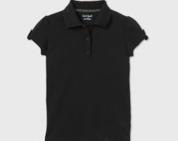Girls’ Short Sleeve Interlock Uniform Polo Shirt – Cat & Jack Black XS