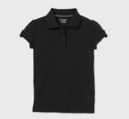 Girls’ Short Sleeve Interlock Uniform Polo Shirt – Cat & Jack Black XS