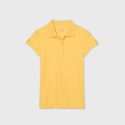 Girls’ Short Sleeve Interlock Uniform Polo Shirt – Cat & Jack Yellow XS