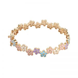 Junior Jewels Brass Flower Bangle Bracelet - Kids, Girl's, Multicolor