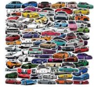 100pcs Car Print Sticker
