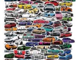 100pcs Car Print Sticker