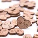 100pcs Wooden Heart Shaped Confetti