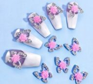 10pcs Butterfly Rhinestone Nail Art Decoration
