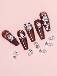 10pcs Halloween Skull Shaped Nail Art Decoration