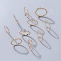 10pcs Rhinestone Knot Decor Ring